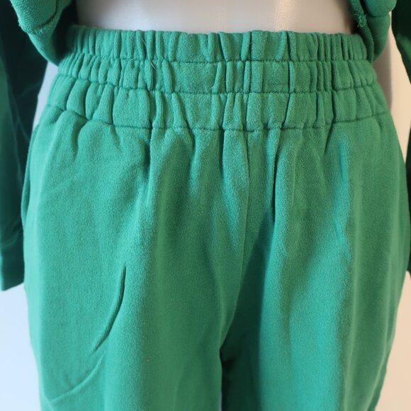 Womens The Westside Green 2-Pc Set Cropped Sweatshirt/M Wide-Leg Pants/S - Picture 7 of 15